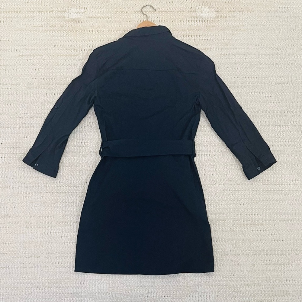 Mango Black Sheath Dress with Mock Neck and Raglan Sleeves